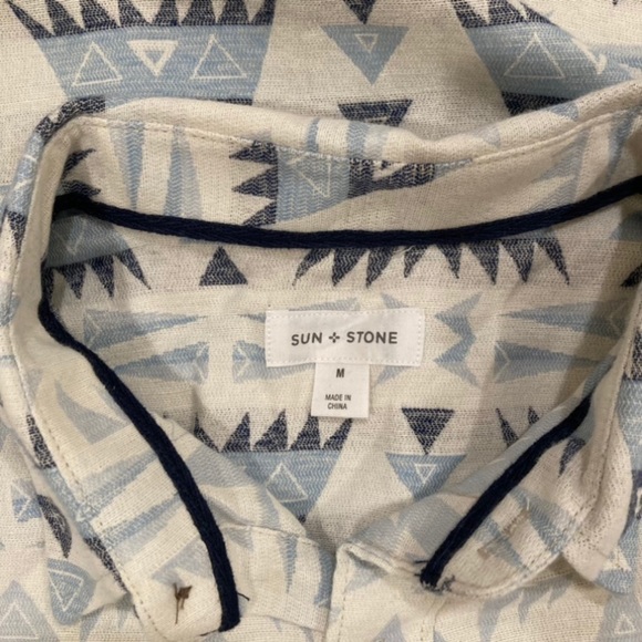 Sun + Stone Men’s Jacquard Geometric Shirt - Picture 6 of 7